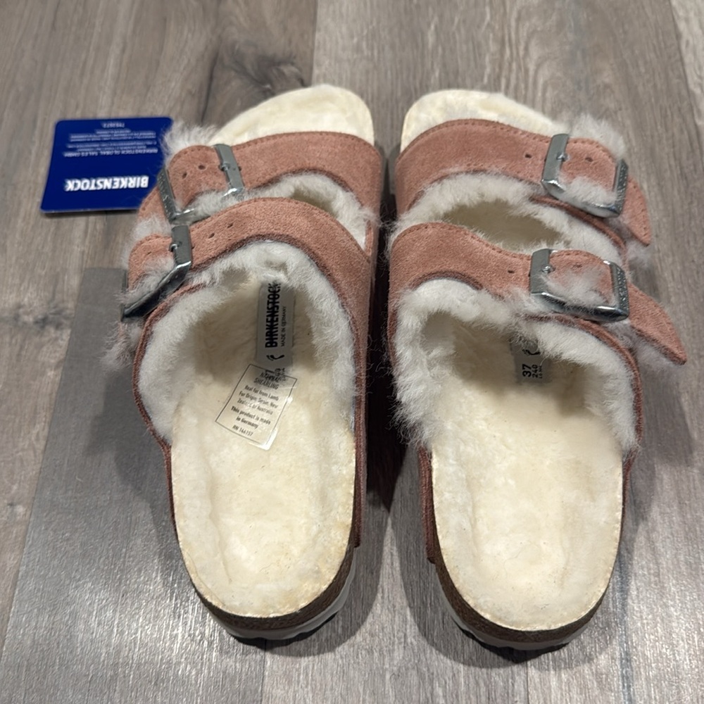 Birkenstock Arizona Shearling Suede Leather - Pink Clay - Picture 8 of 10